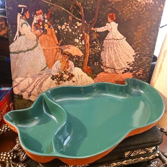 🌮Ariba Glazed Terra Cotta Chili Nachos Mexican Style Chip&Dip Set Serving Dish - Picture 1 of 8